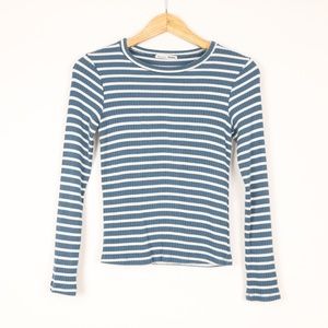 Reformation Ribbed Long Sleeve Shirt